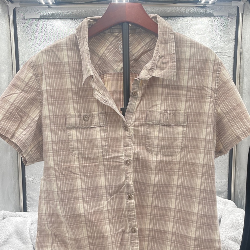 Legendary Quality Cabela’s Plaid Short Sleeve womans Shirt 2XL reg